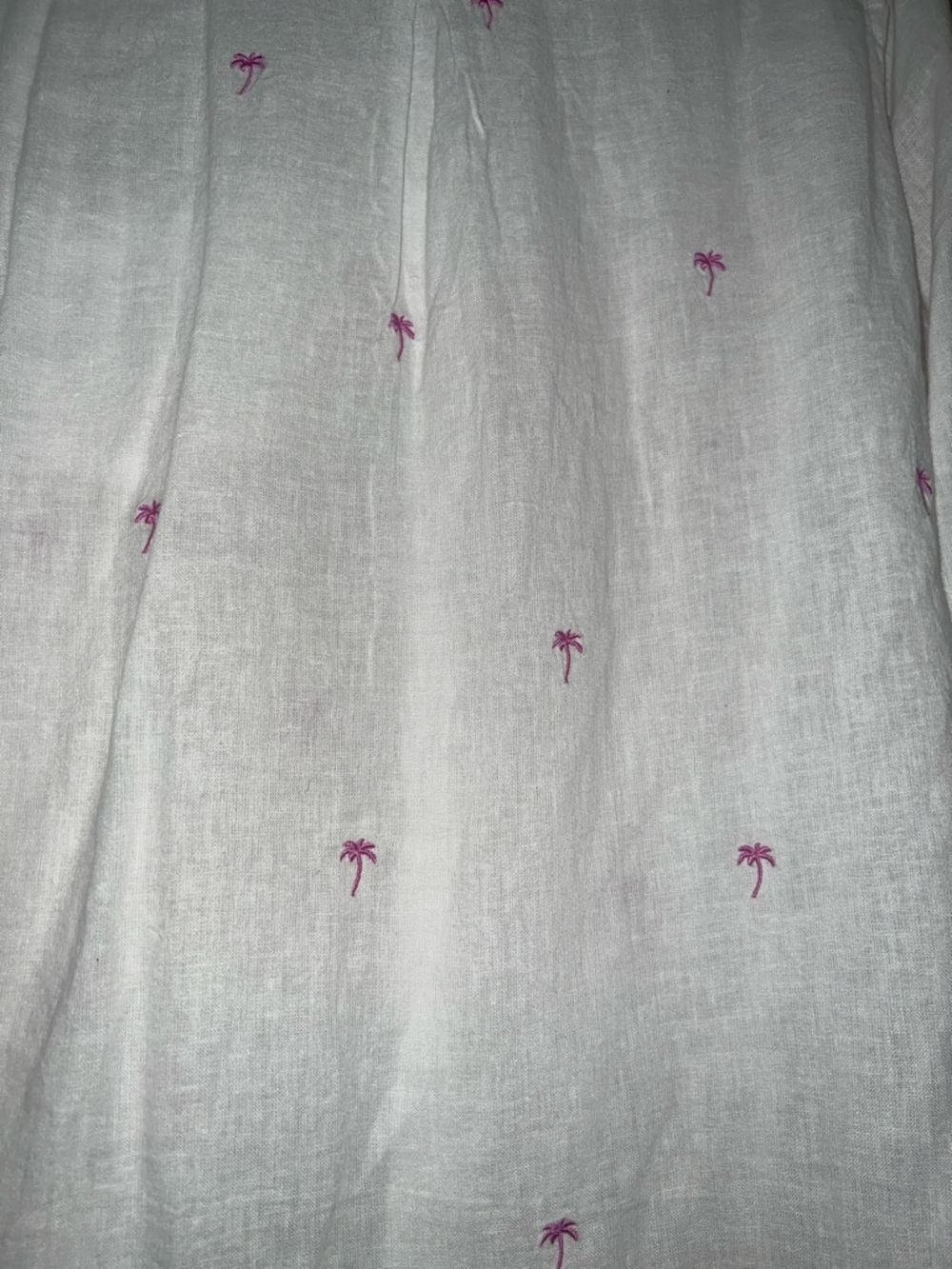 Rails White Linen Button-Up Shirt with Pink Palm Embroidery-never worn! - Picture 4 of 4